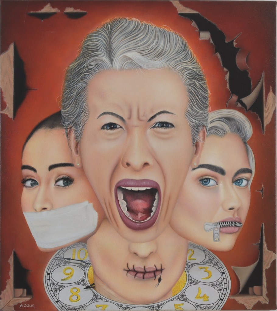 "Krzyk Bezsilności 4", Obraz olejny na płótnie, 90x80. Andrzej Zdun